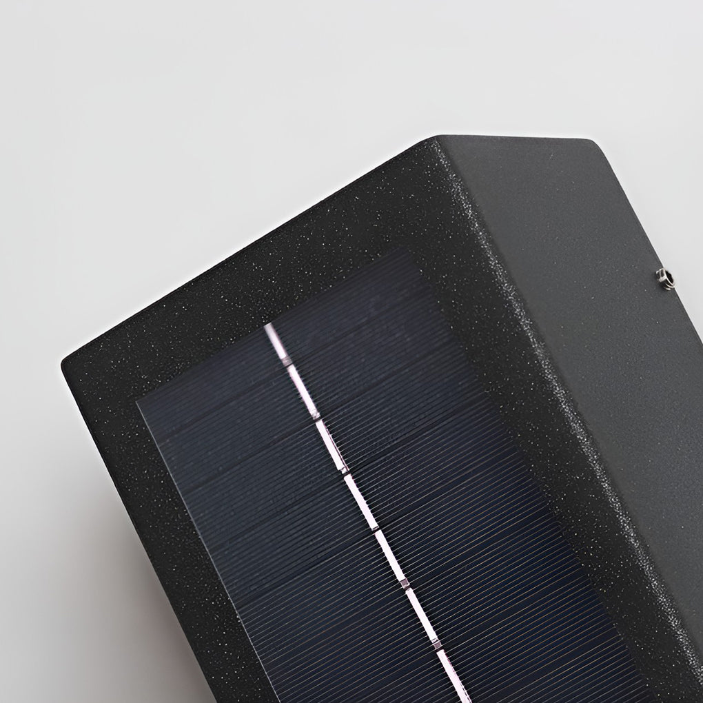 Rectangular Waterproof Up And Down Lights Led Solar Modern Wall Sconce Lighting