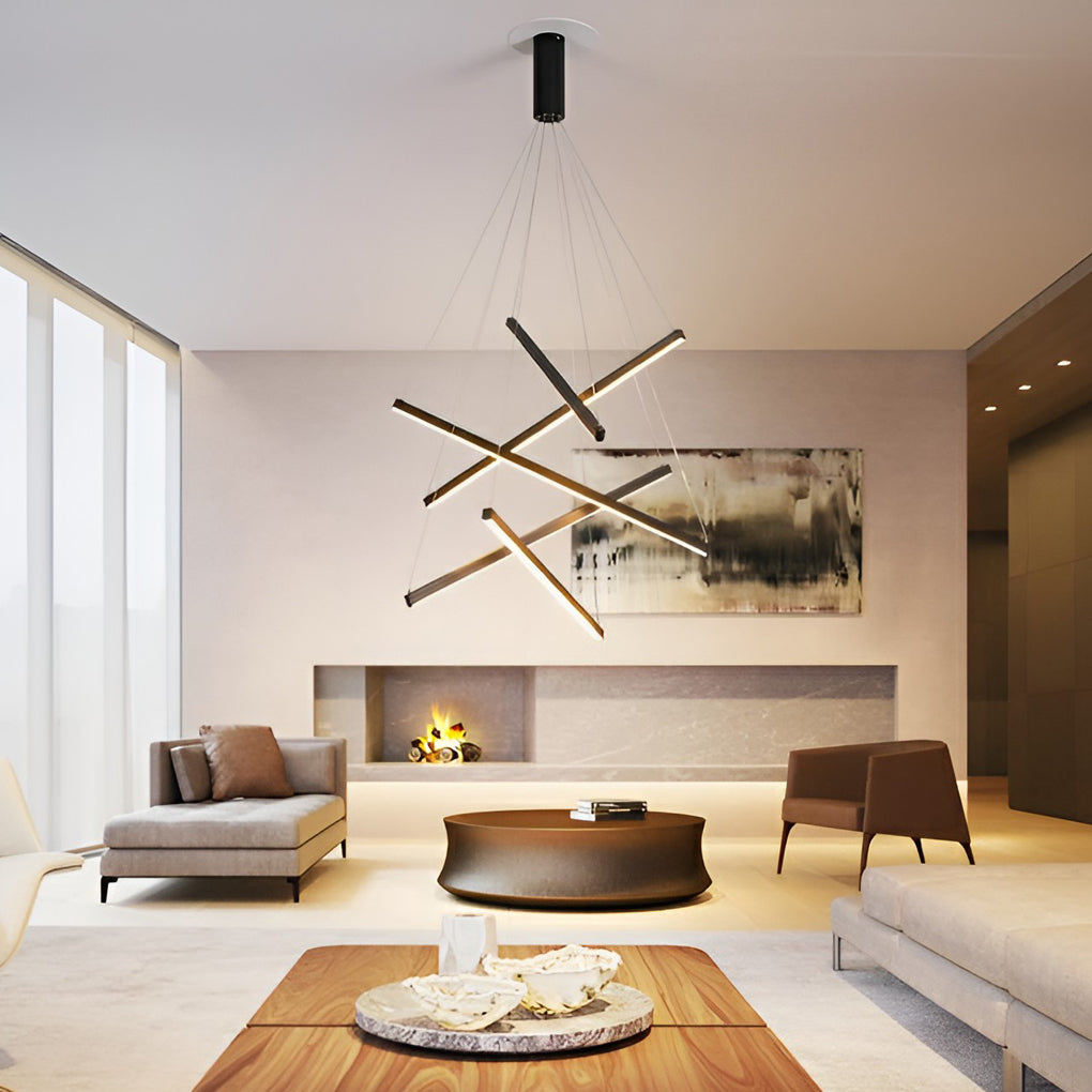 Minimalist Strip Black Modern Chandelier Li002007