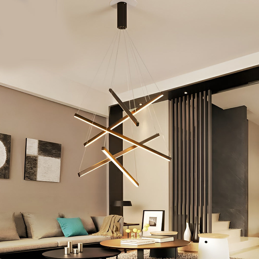 Minimalist Strip Black Modern Chandelier Li002007