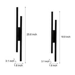 Modern 2 Light Linear Led Wall Lamp With 3 Step Dimming Black Gold Wall Sconce