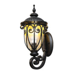 1 Light Antique Black Waterproof Seeded Glass Outdoor Wall Light