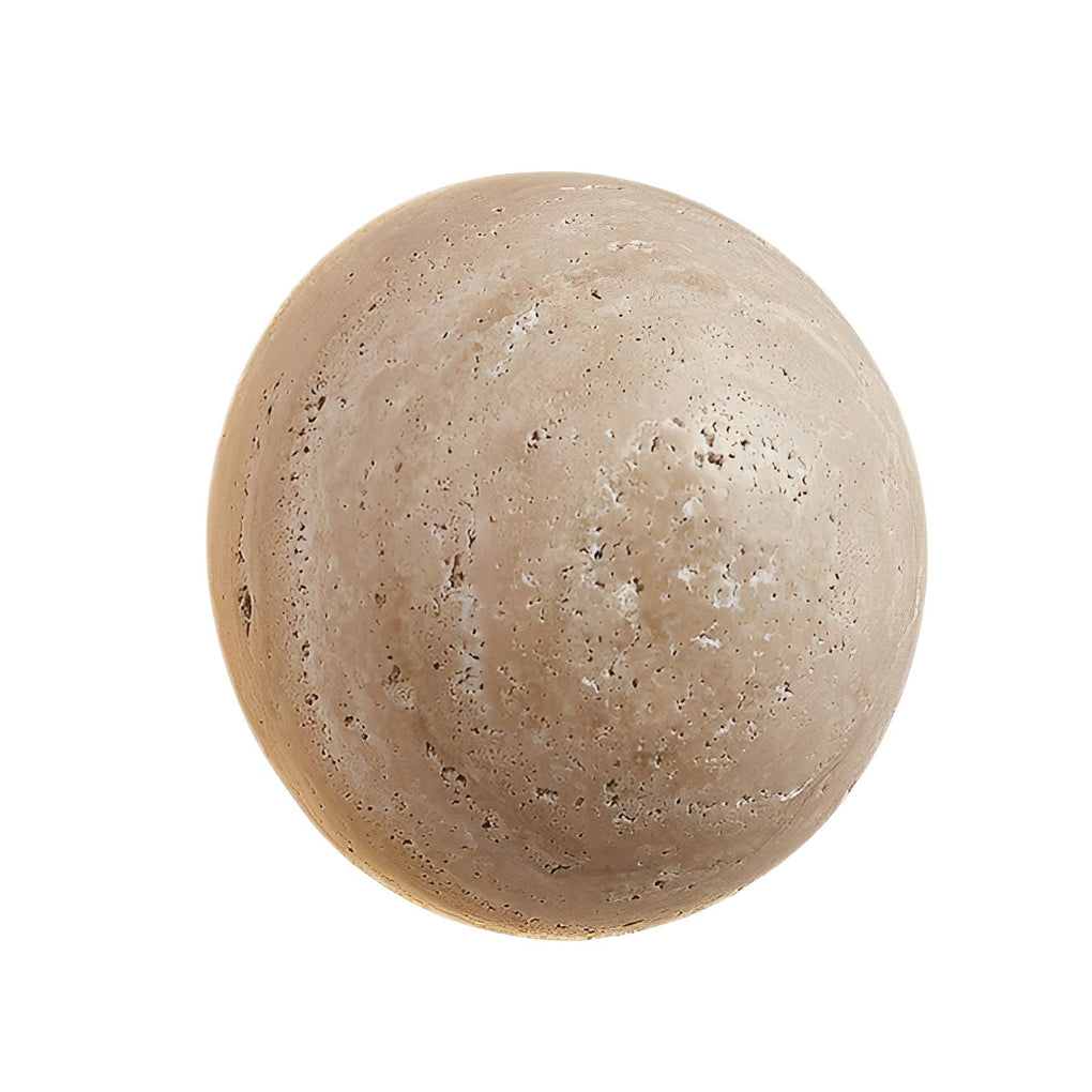 Japanese Style Travertine Stone Round Led Wall Sconce