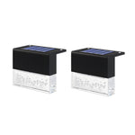 2Pcs Solar Sunset Fence Lights Rgb Led Outdoor Acrylic Bubbles Step Deck Light