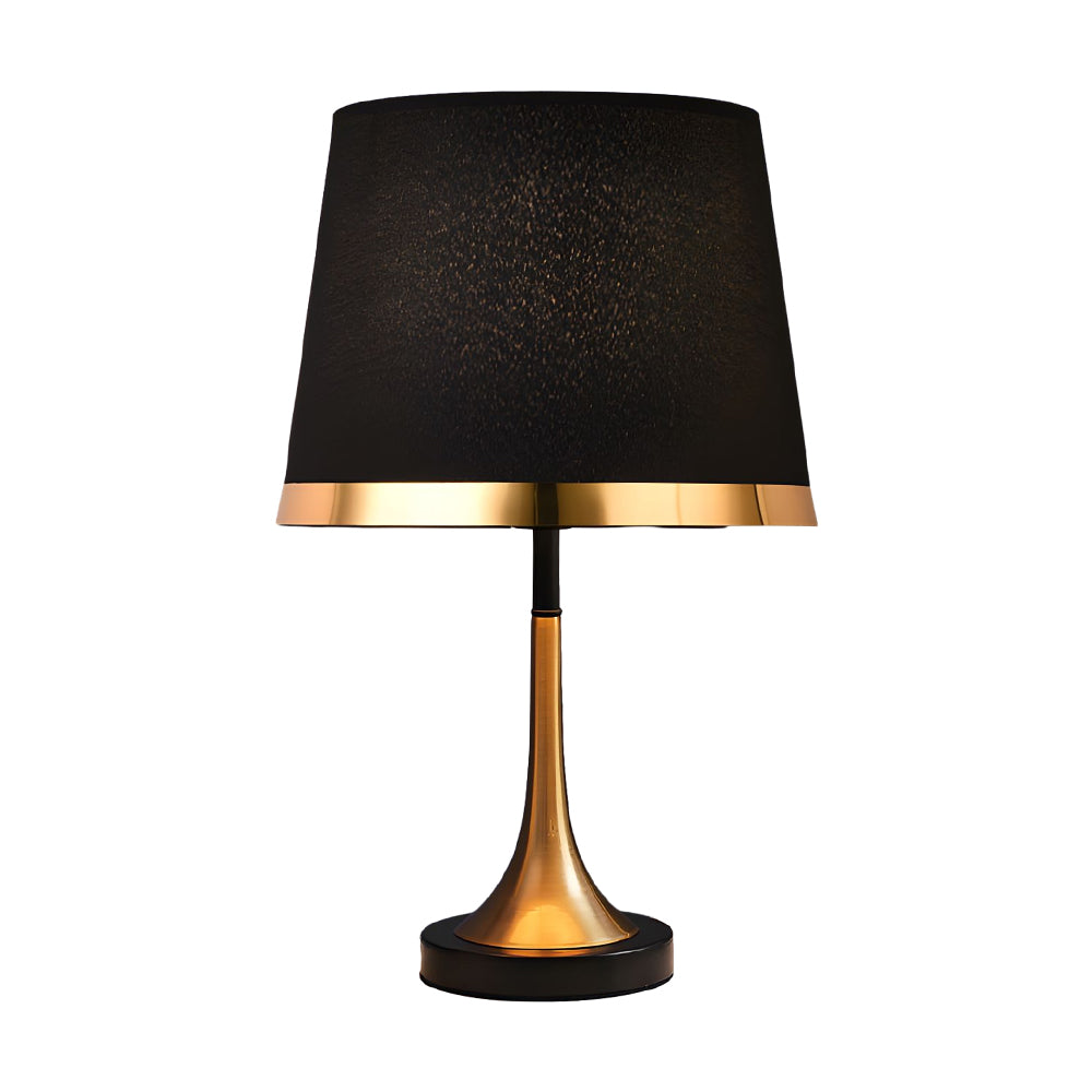 Vintage White Black And Mid Century Modern Brass Table Lamp