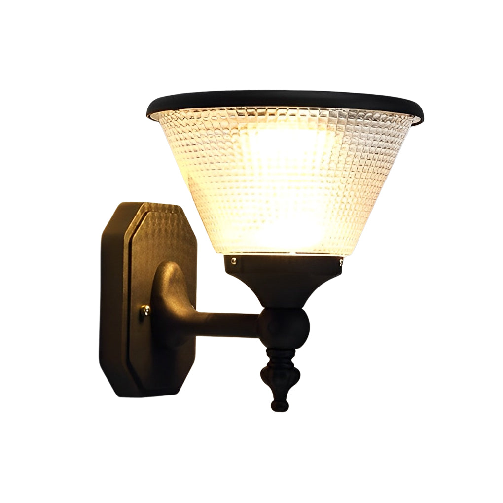 1 Light Black Led Dusk To Dawn Solar Outdoor Wall Light