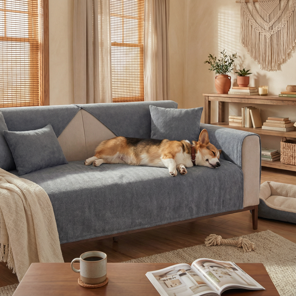 TheCarGoods Premium Chenille Herringbone Sofa & Couch Cover