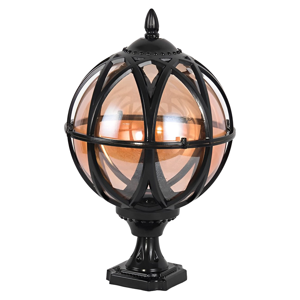 Round Glass E27 Waterproof Outdoor Post Light