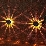 Round 9 Led Solar Petal Wall Light 3 Mode With Remote Outdoor Wall Sconce Lamp Waterproof Wall Mount Lighting