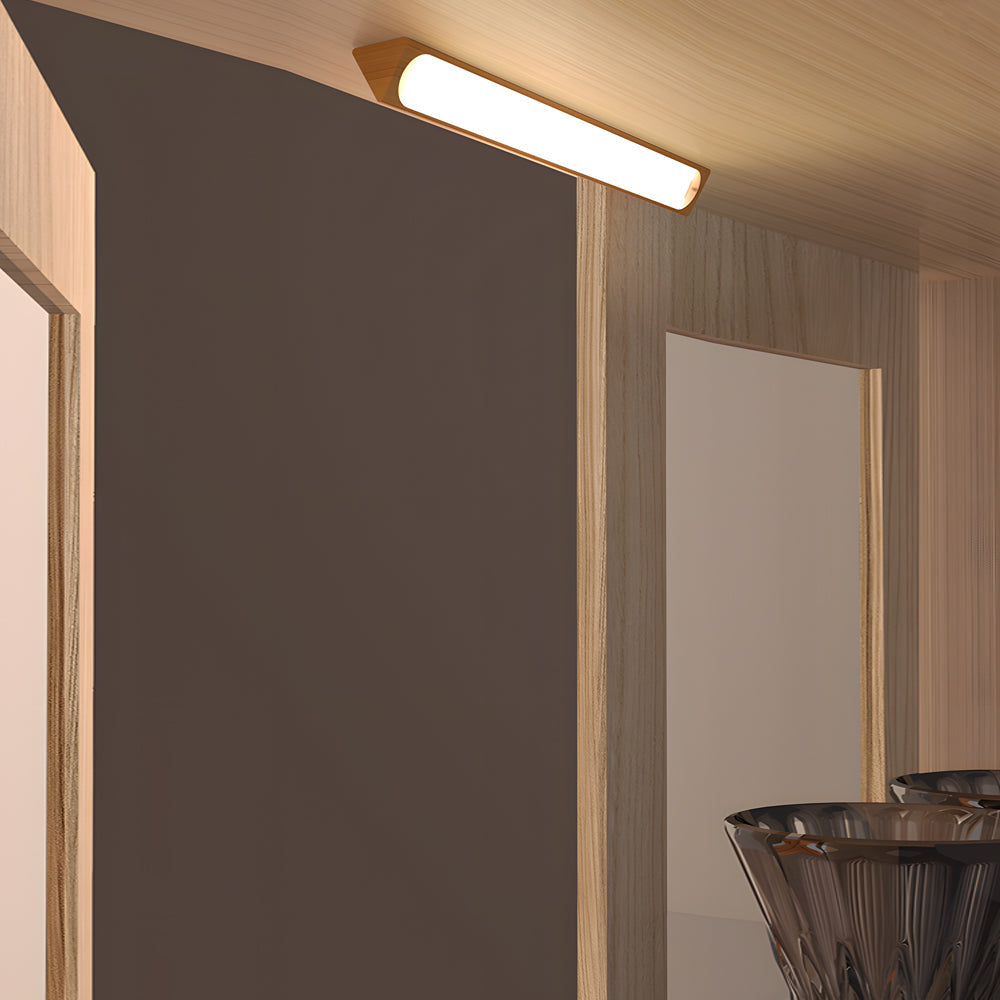 Wood Rectangle Motion Sensor Magnetic Cabinet Lights Led Rechargeable Night Light