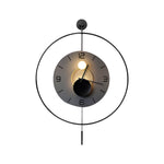 Battery Operated Round Led Hanging Metal Wall Clock