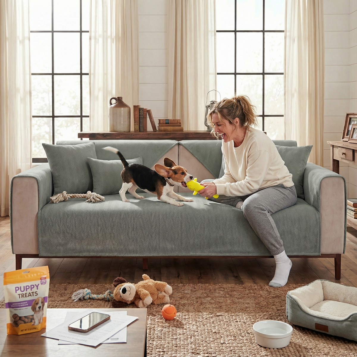 TheCarGoods Premium Chenille Herringbone Sofa & Couch Cover