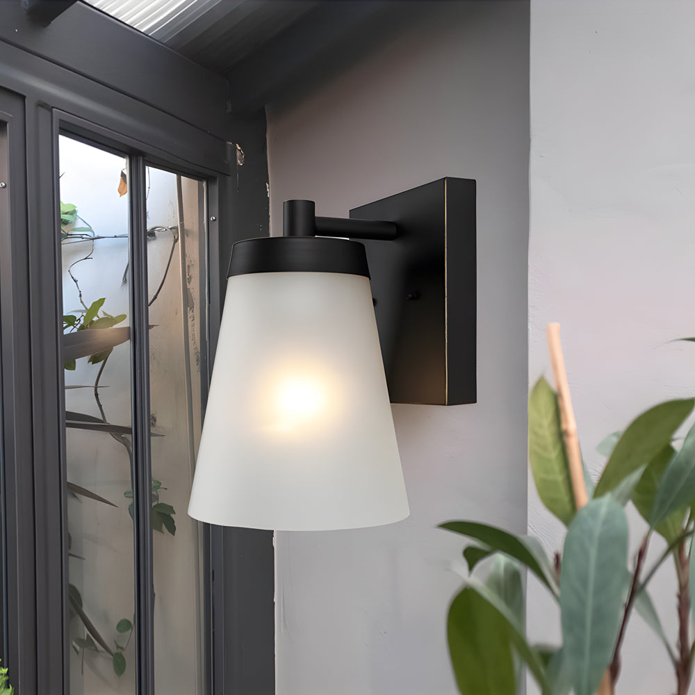 1 Light Glass Waterproof Sensor Outdoor Wall Sconce