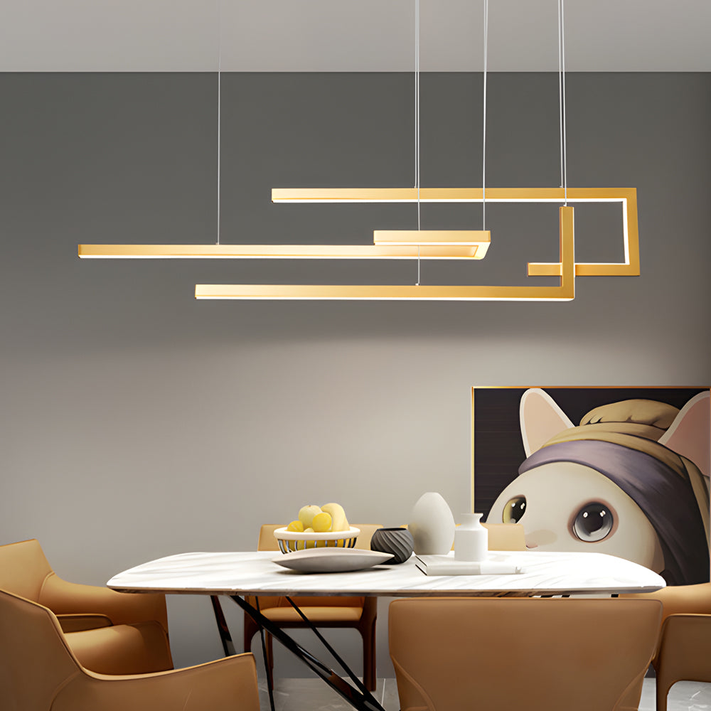 Strips Geometric Led Dimmable With Remote Control Nordic Dining Chandelier Li002745