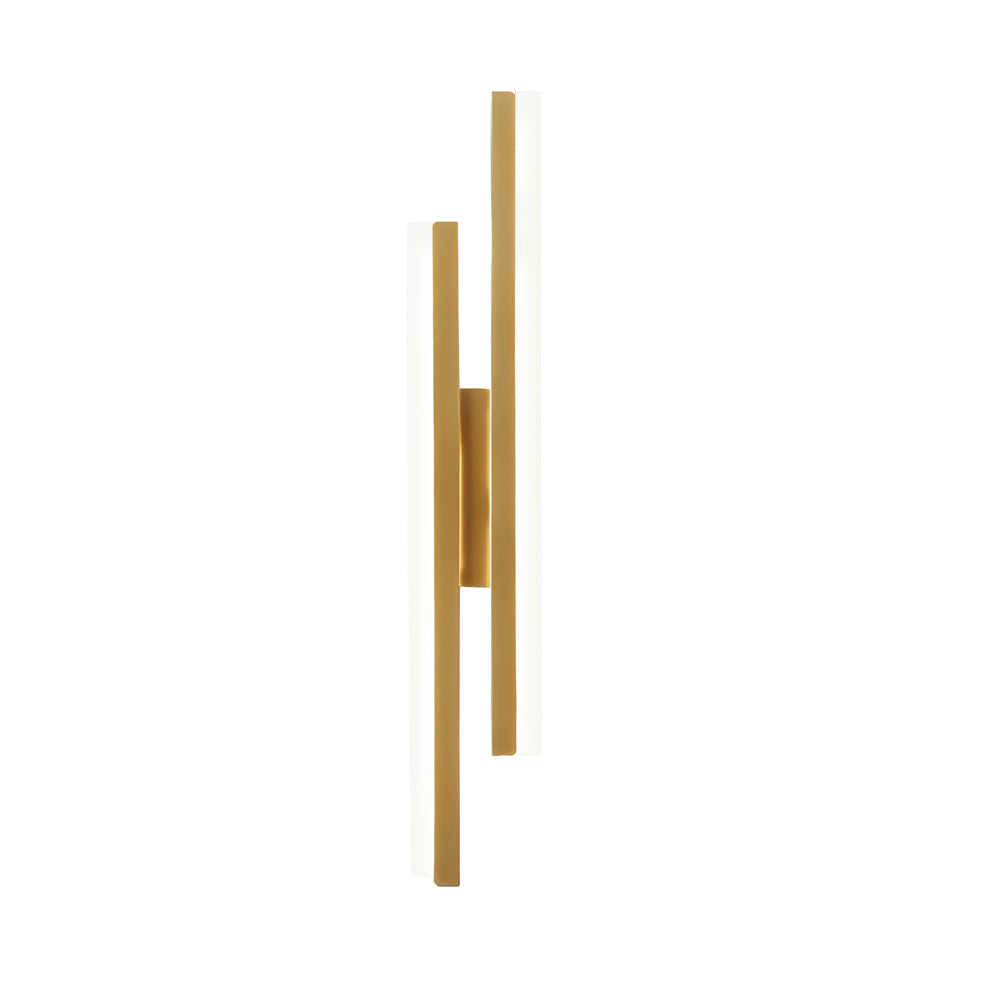 Modern 2 Light Linear Led Wall Lamp With 3 Step Dimming Black Gold Wall Sconce