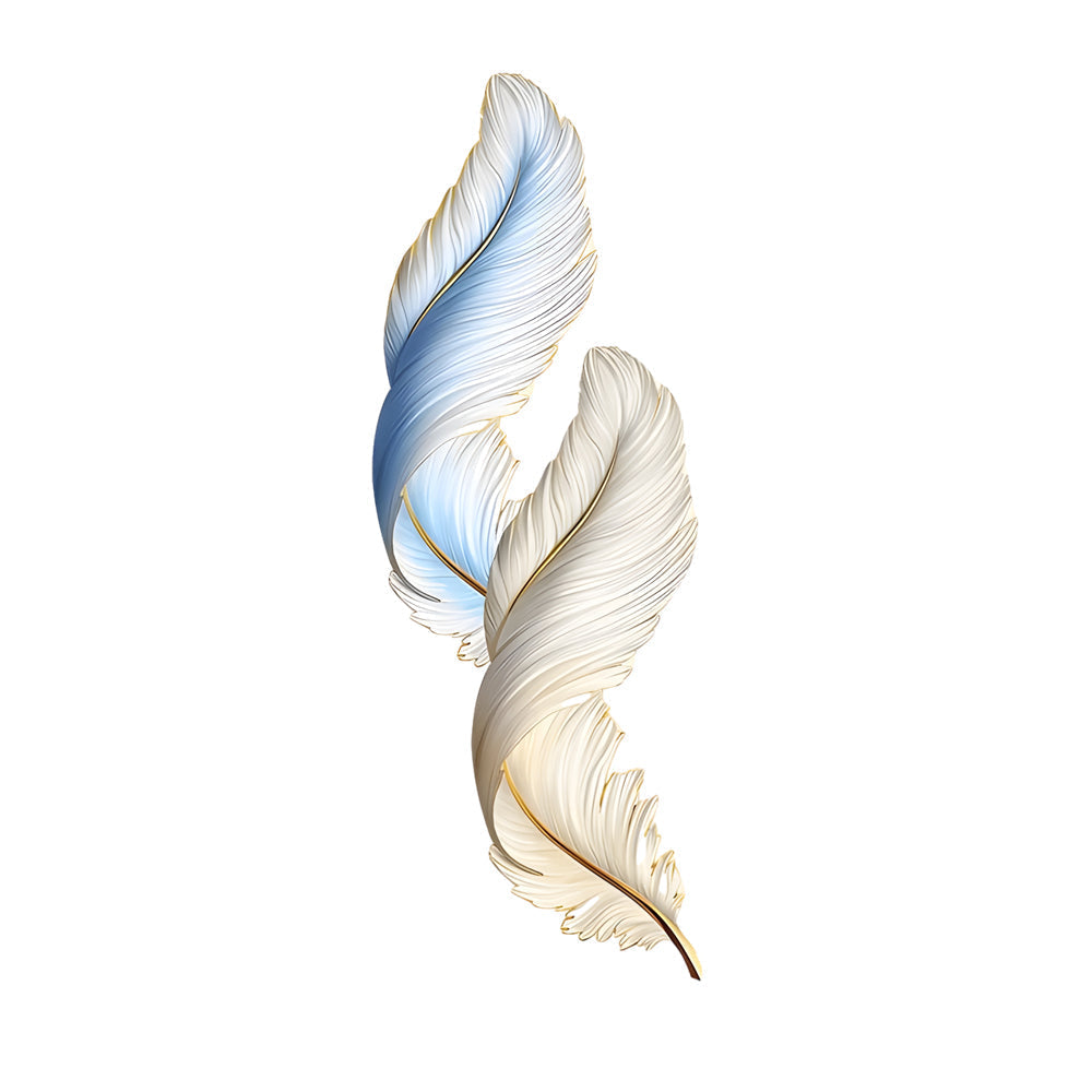 Feathers Creative Luxury Decorative Painting Usb Remote Led Wall Lights