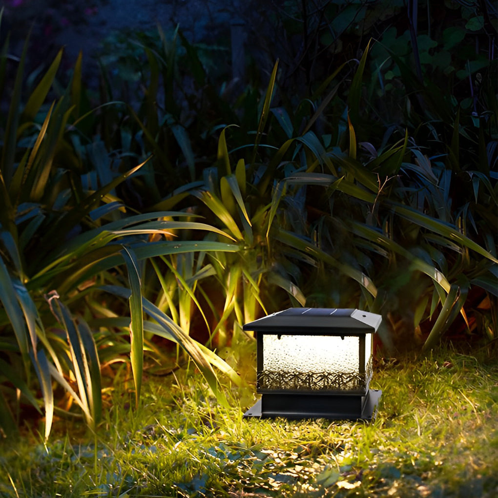 Square Solar Fence Post Lights Ha077384