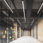 6 Pcs 47 Inches Rectangle Aluminum Long Linear Led Modern Office Pendant Lights