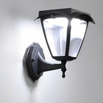 1 Light Black Solar Powered Porch Sconce Led Outdoor Wall Light