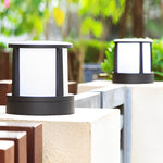 Cylindrical Black Outdoor Fence Post Light Li002349