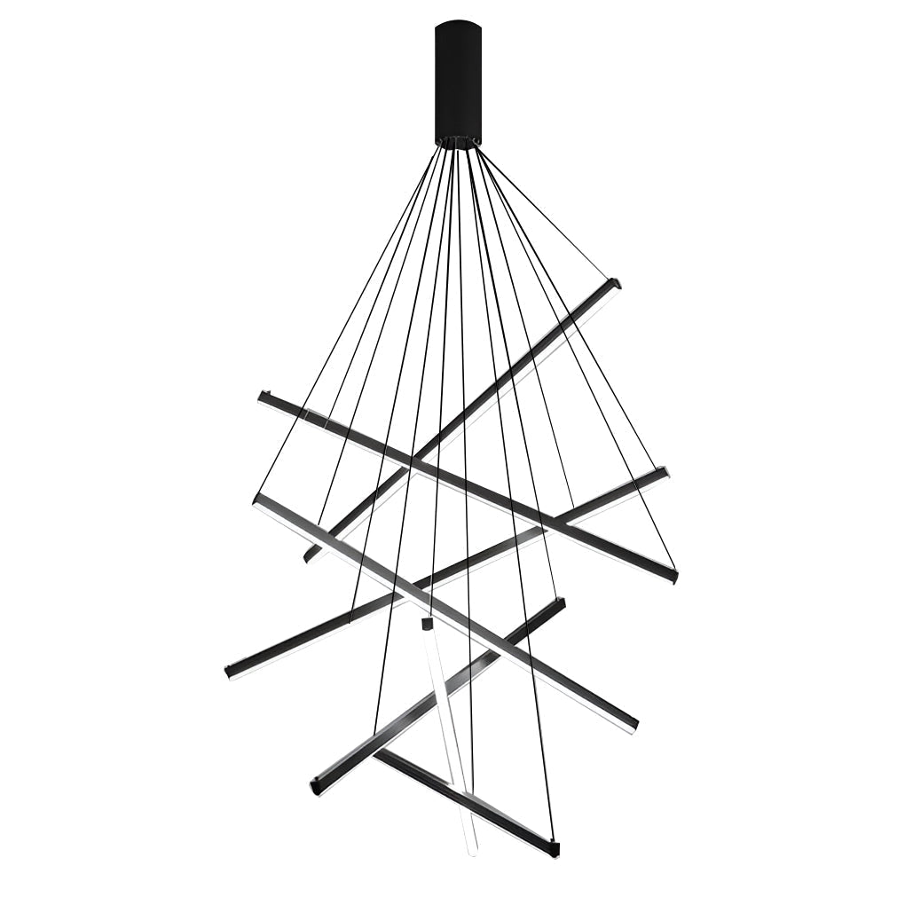 Minimalist Strip Black Modern Chandelier Li002007