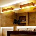 Wood Rectangular Waterproof Led Nordic Wall Sconce