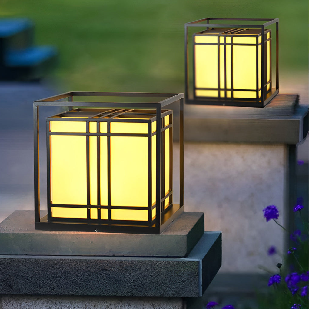 Retro Square Waterproof Outdoor Post Caps Lights