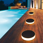 Waterproof Led Outdoor Ground Lawn Deck Recessed Solar Disk Lights Landscape Lighting