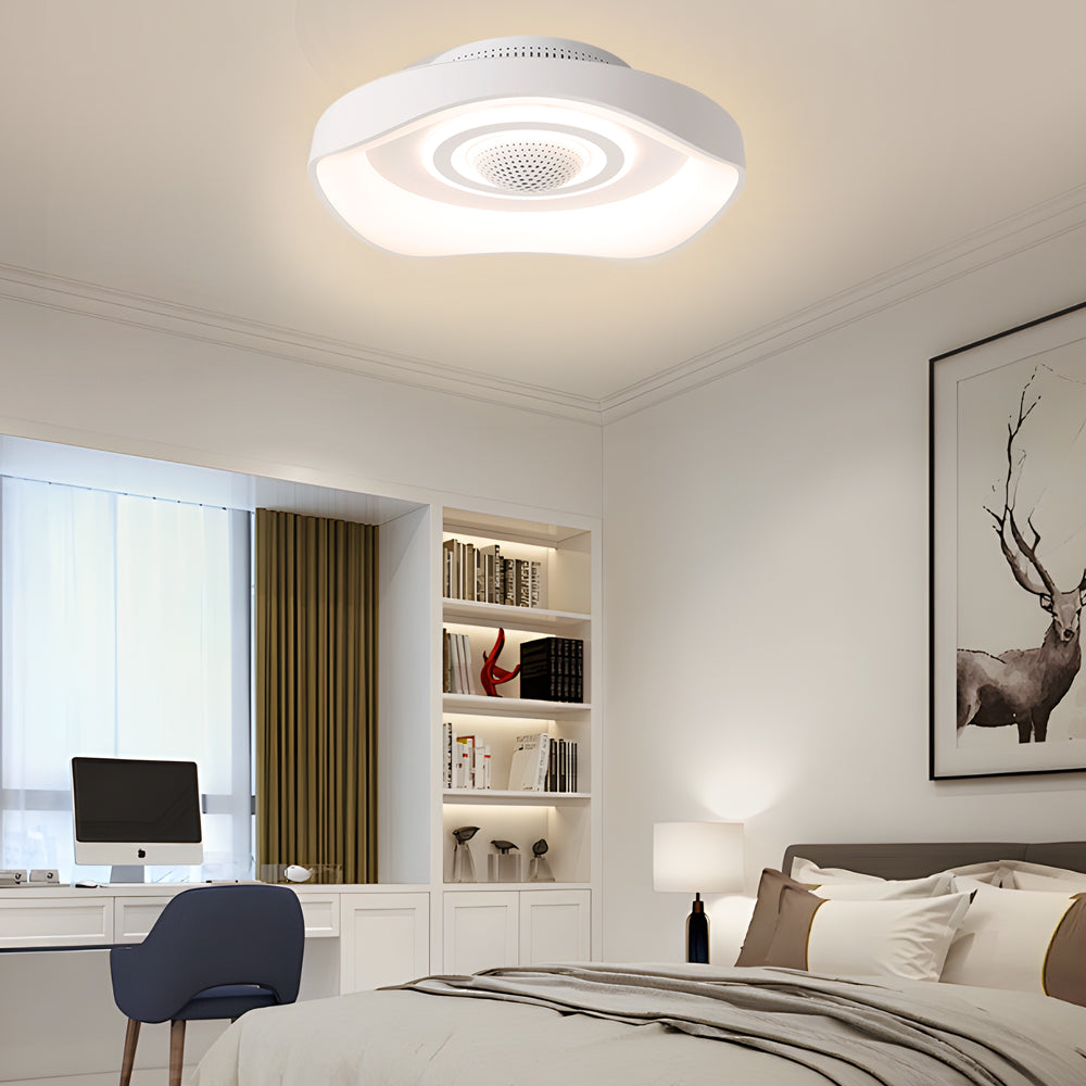 20 Modern Round Bladeless Ceiling Fan With Dimmable Led Light