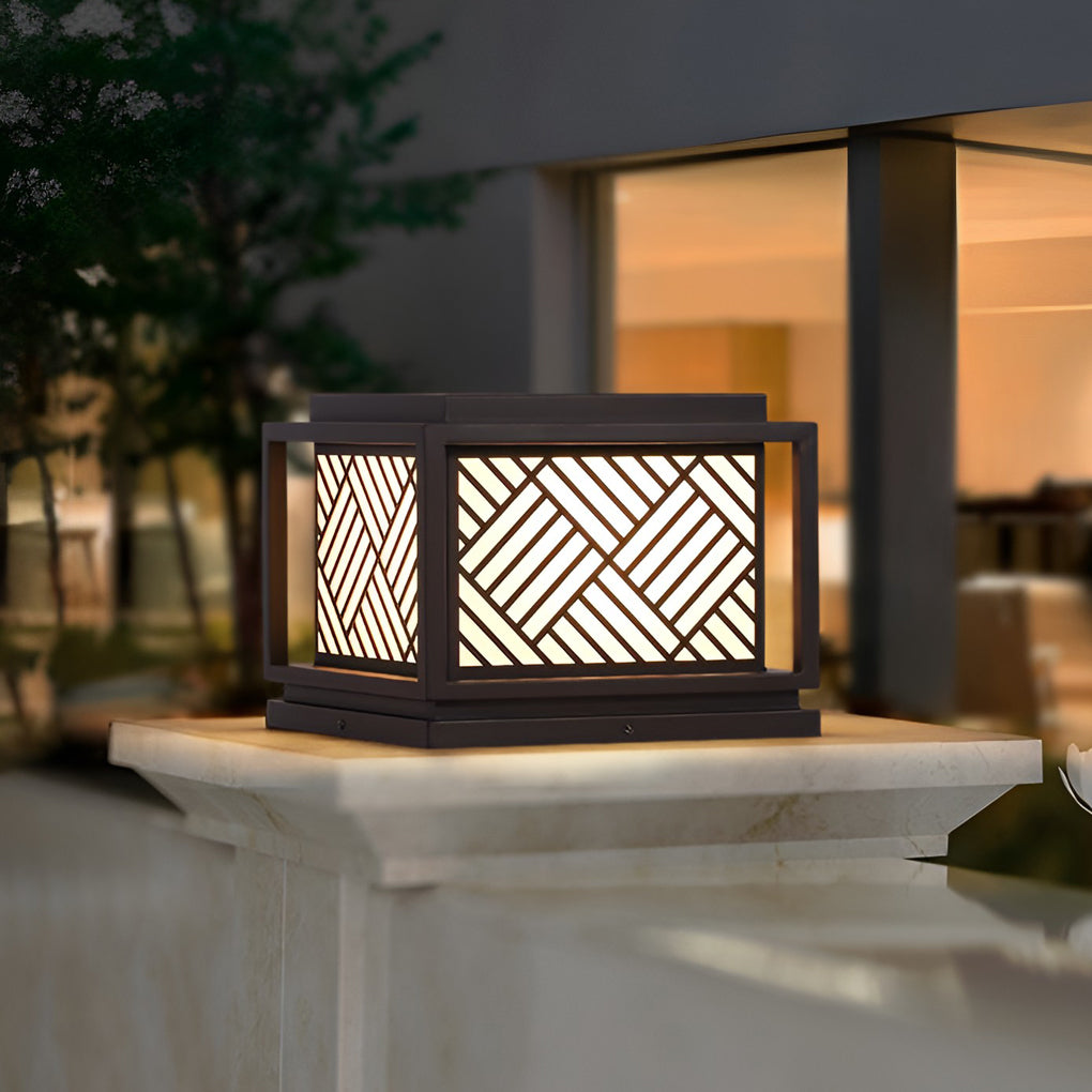 Square Waterproof Led Modern Outdoor Solar Post Lights