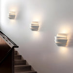 Minimalist Layers Half Cylinder Iron 2 Light Wall Sconce White