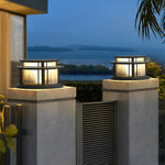 Round Modern Solar Fence Post Lights Ha076150