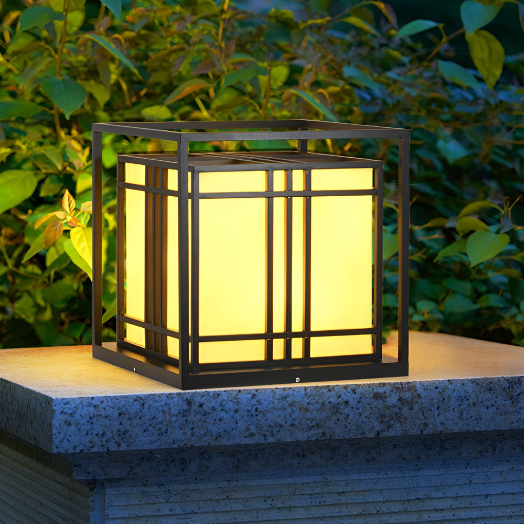 Retro Square Waterproof Outdoor Post Caps Lights