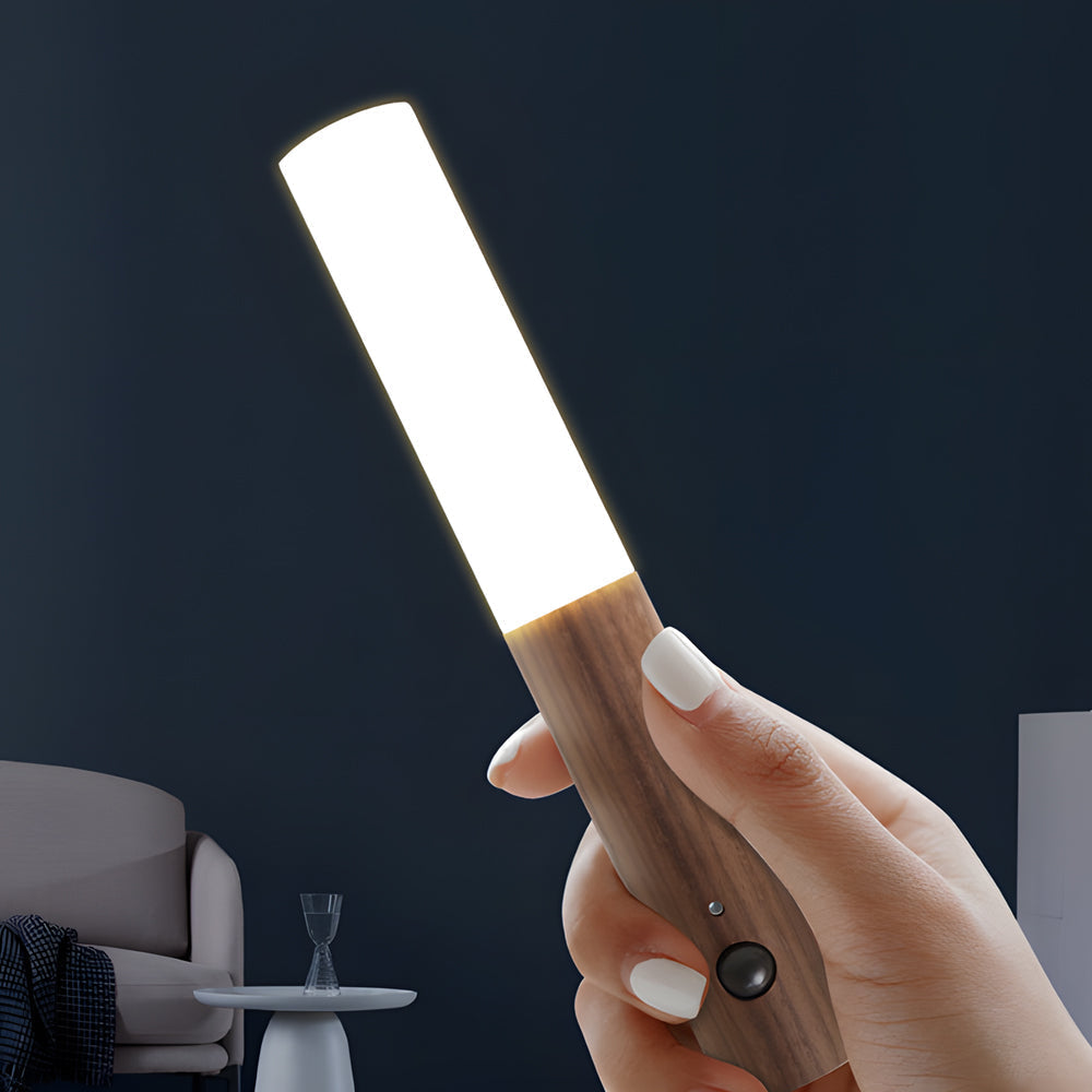 Wood Stick Motion Sensor Night Light Usb Portable Magnetic Wall Lamp