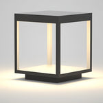 Modern Open Frame Square Led Solar Pier Mounted Outdoor Post Light