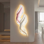 Feathers Creative Luxury Decorative Painting Usb Remote Led Wall Lights