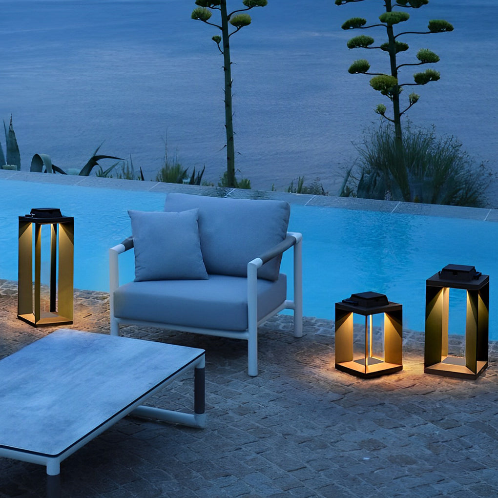 Portable Black Modern Solar Lawn Lamp Ha076162