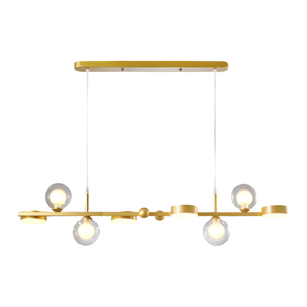 6 8 Light 3Step Dimming Glass Ball Led Long Dining Room Chandelier
