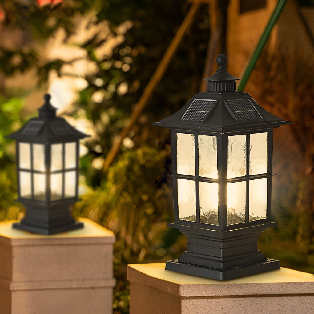 Waterproof Dimming Led Solar Post Caps Light With Remote Control