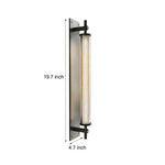 Industrial Black Stainless Steel Long Metallic Tube Wall Light 19 68 In H
