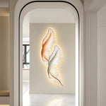 Feathers Creative Luxury Decorative Painting Usb Remote Led Wall Lights