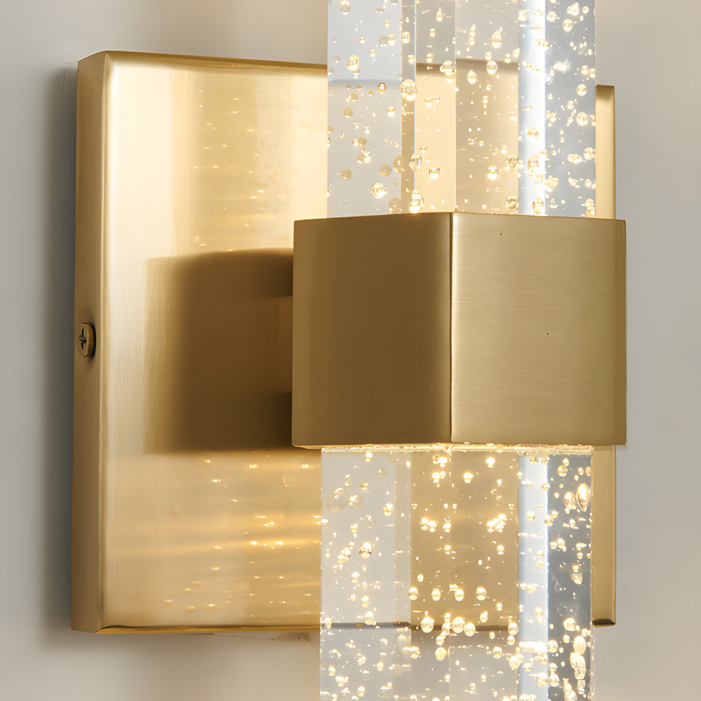 Long Strip Bubbles Crystal Shade Led Up Down Lighting Modern Wall Lamp