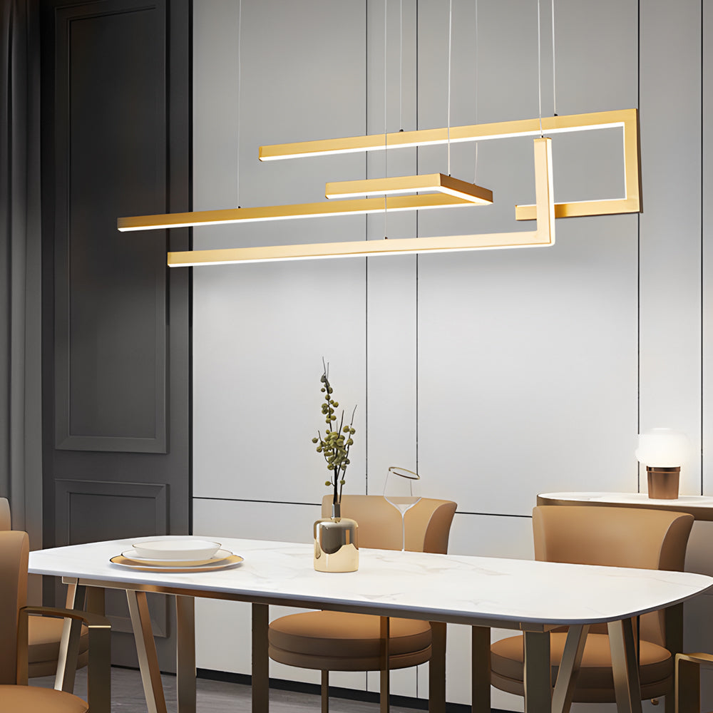Strips Geometric Led Dimmable With Remote Control Nordic Dining Chandelier Li002745