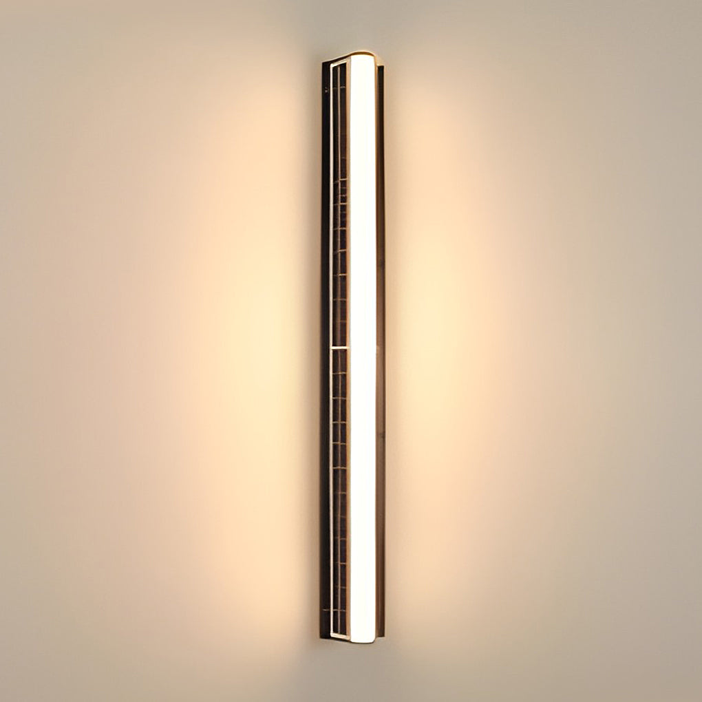 Long Acrylic Led Solar Outdoor Wall Light Waterproof Linear Wall Mounted Lighting