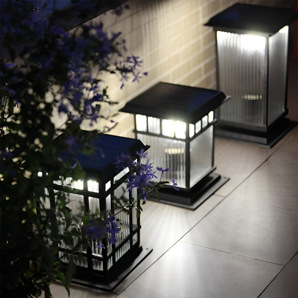 Retro Glass Modern Solar Fence Post Lights Li002318