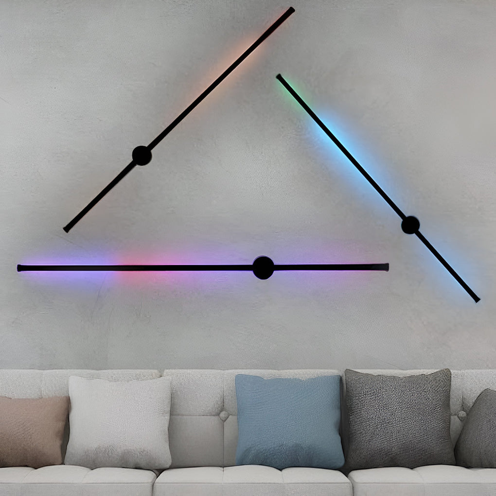 Wireless Remote Control Rgb Long Strip Led Wall Lamp
