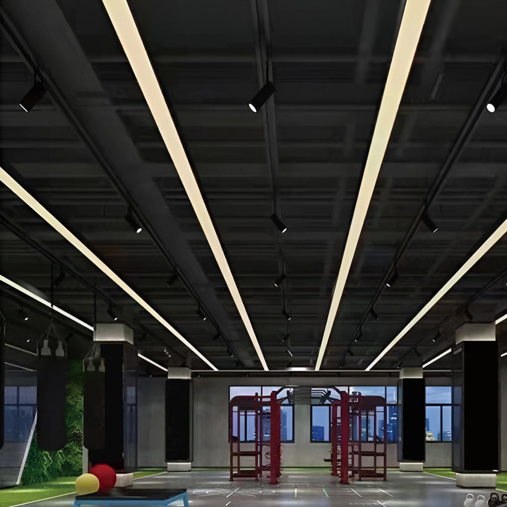 6 Pcs 47 Inches Rectangle Aluminum Long Linear Led Modern Office Pendant Lights
