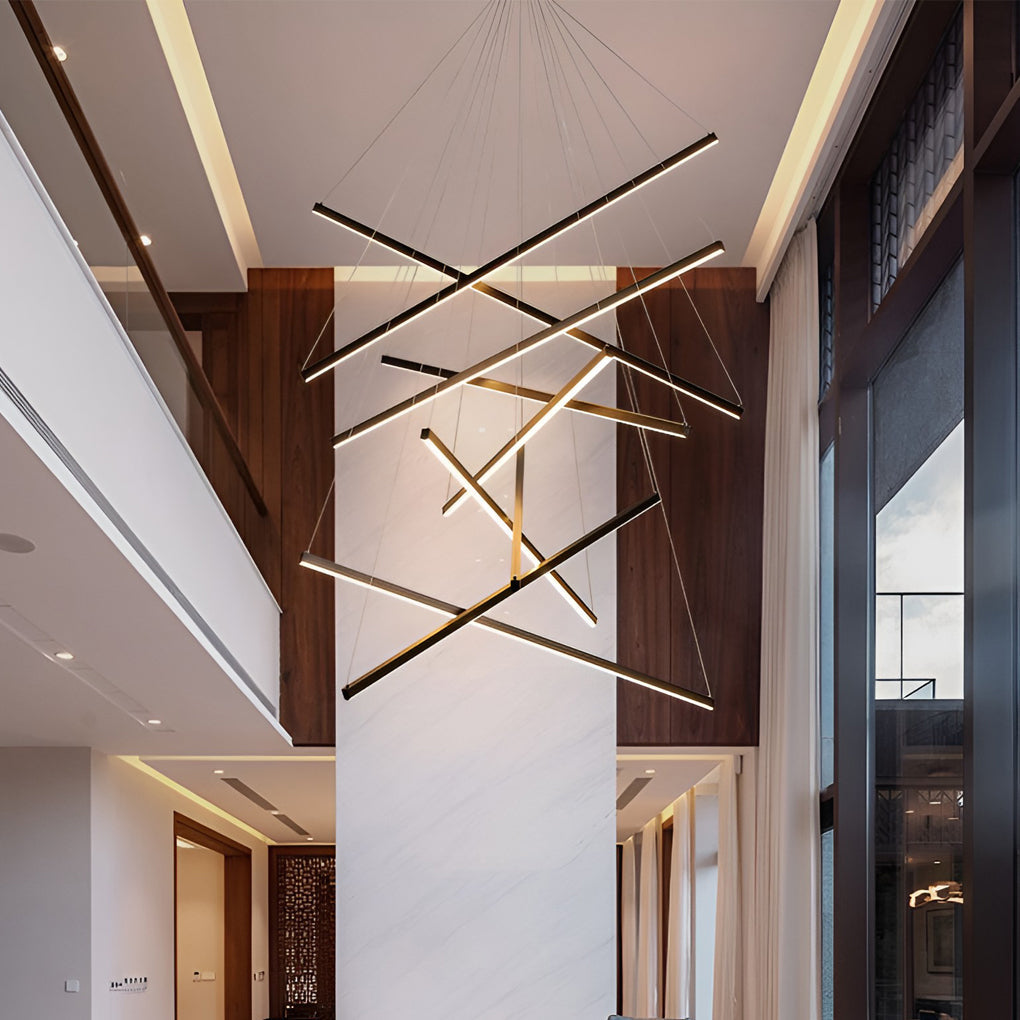 Minimalist Strip Black Modern Chandelier Li002007
