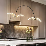 2 4 Light Modern Led Acrylic Seagull Linear Chandelier For Dining