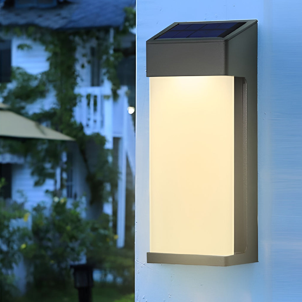 Rectangular Led Outdoor Solar Sconce Light