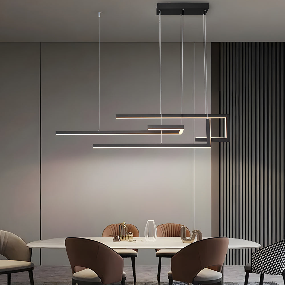 Strips Geometric Led Dimmable With Remote Control Nordic Dining Chandelier Li002745